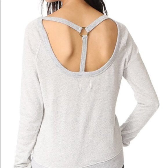NWT Pam & Gela Strap Back Sweatshirt Heather Grey Women Size Small‎ - Picture 10 of 10